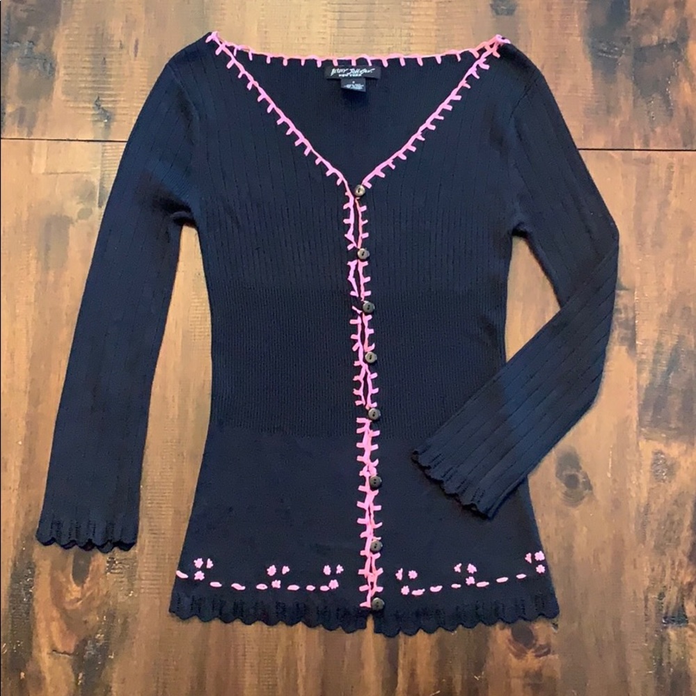 BETSEY JOHNSON Silk Cardigan Sweater